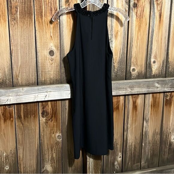 Banana Republic factory dress black beading lined evening Sz 4 FIRM on PRICE - Picture 4 of 4